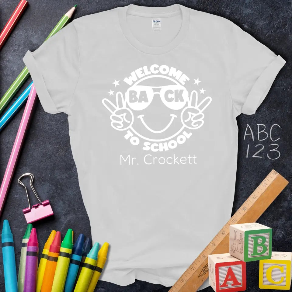 Welcome Back to School Smiley Face Tee