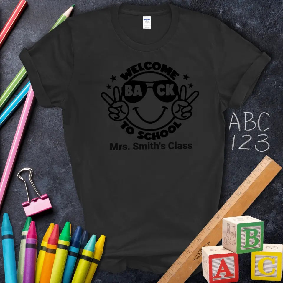 Welcome Back to School Smiley Face Tee