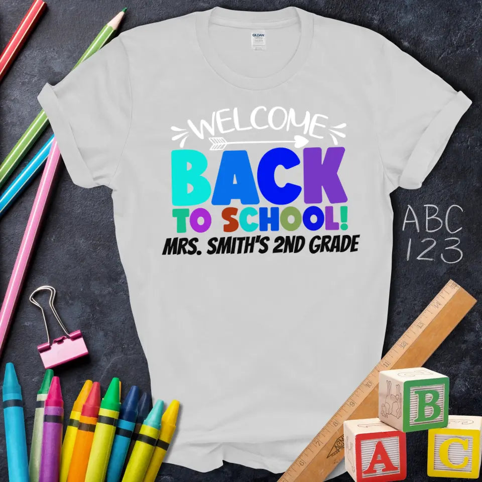 Welcome Back To School Rainbow Tee