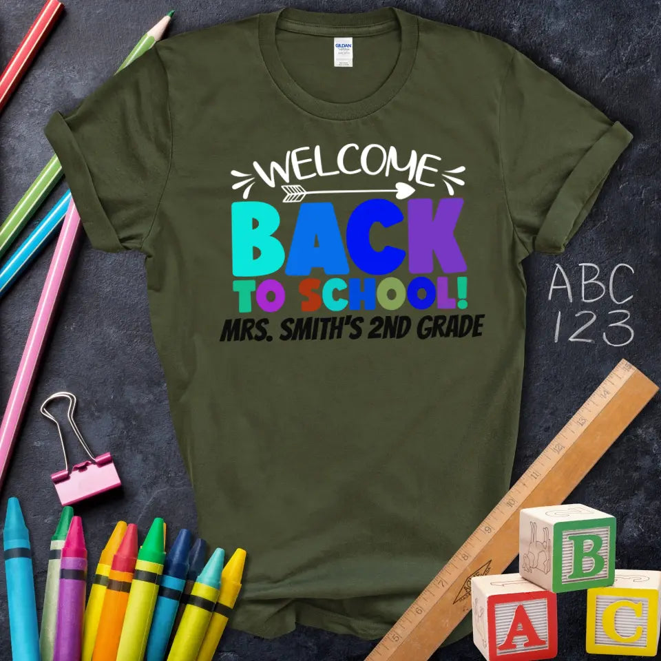 Welcome Back To School Rainbow Tee