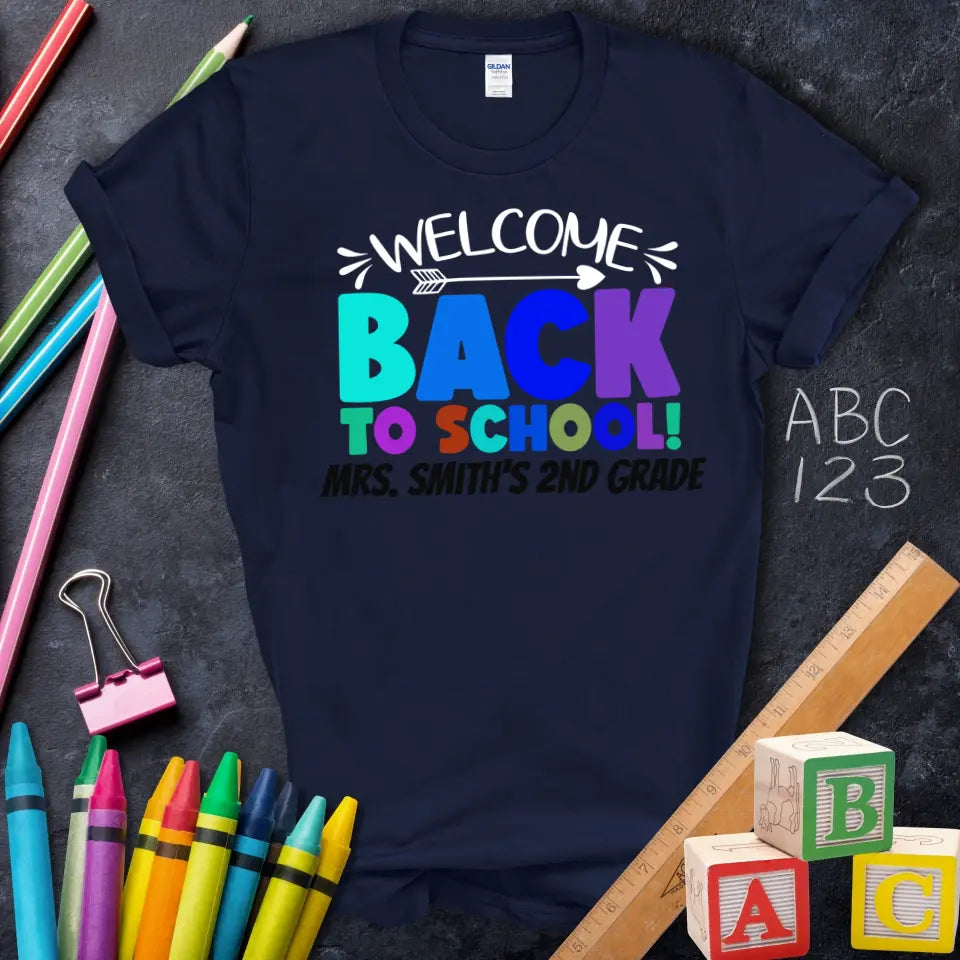 Welcome Back To School Rainbow Tee