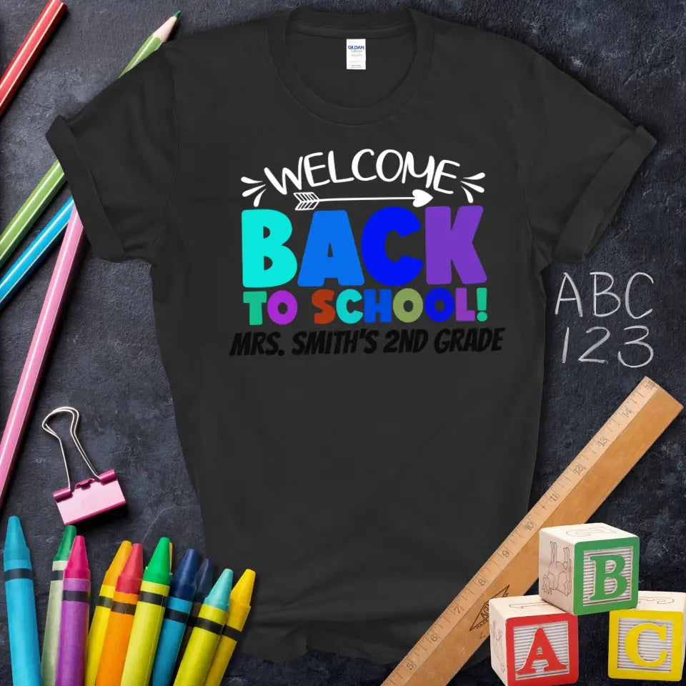 Welcome Back To School Rainbow Tee