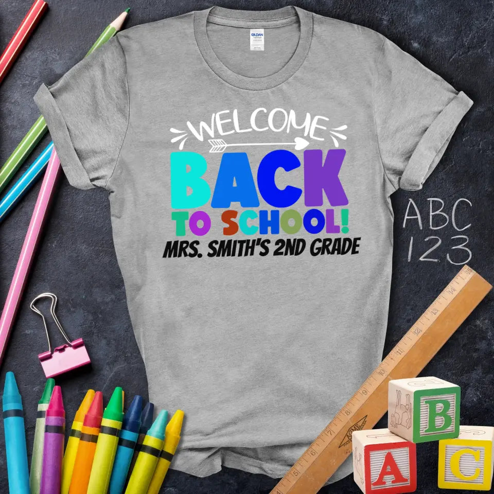 Welcome Back To School Rainbow Tee