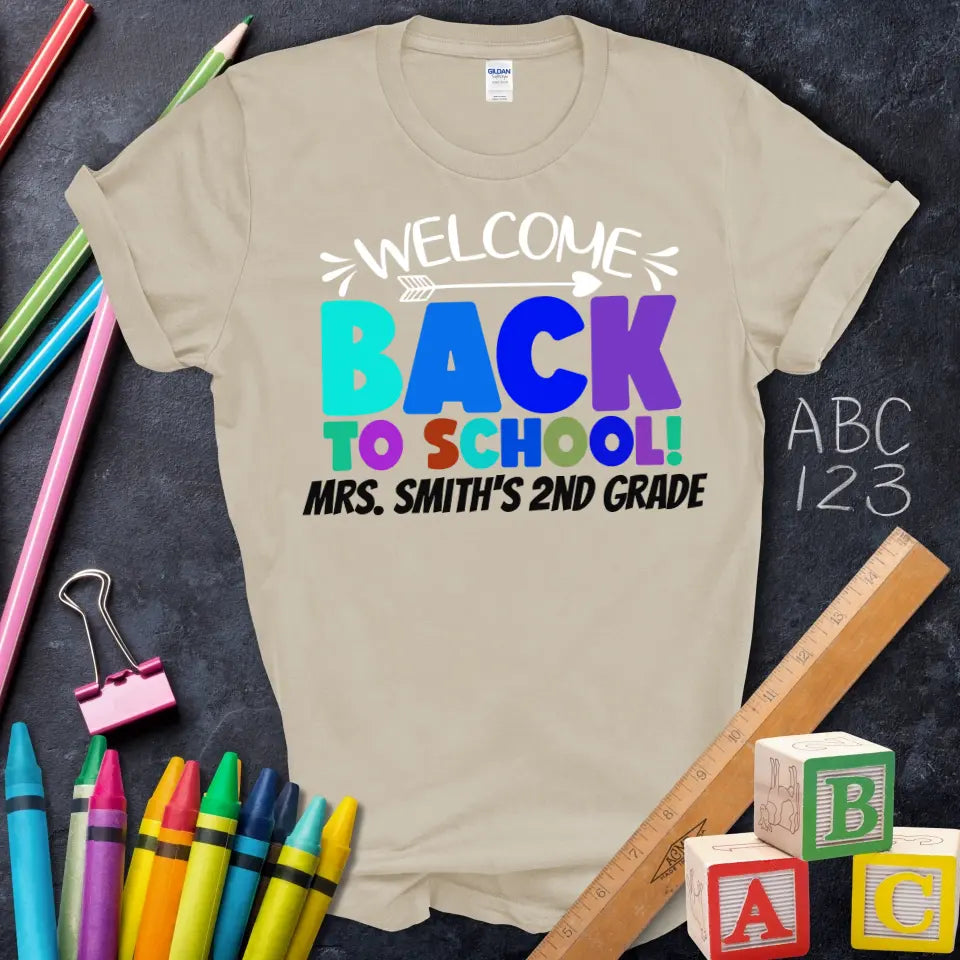 Welcome Back To School Rainbow Tee