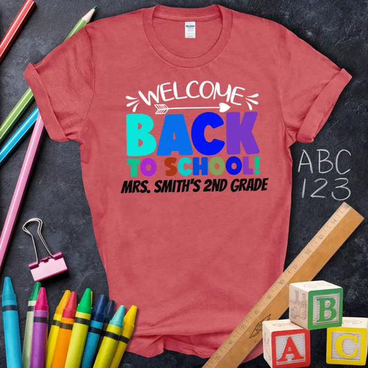 Welcome Back To School Rainbow Tee