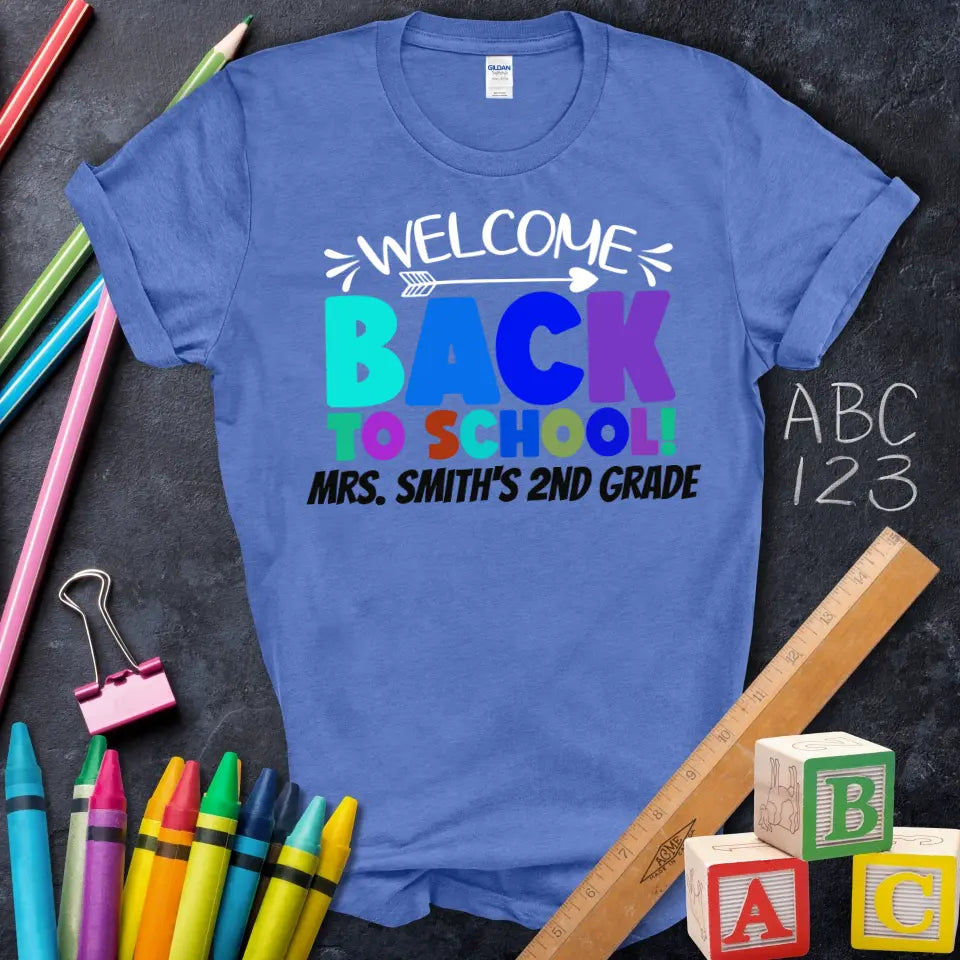 Welcome Back To School Rainbow Tee