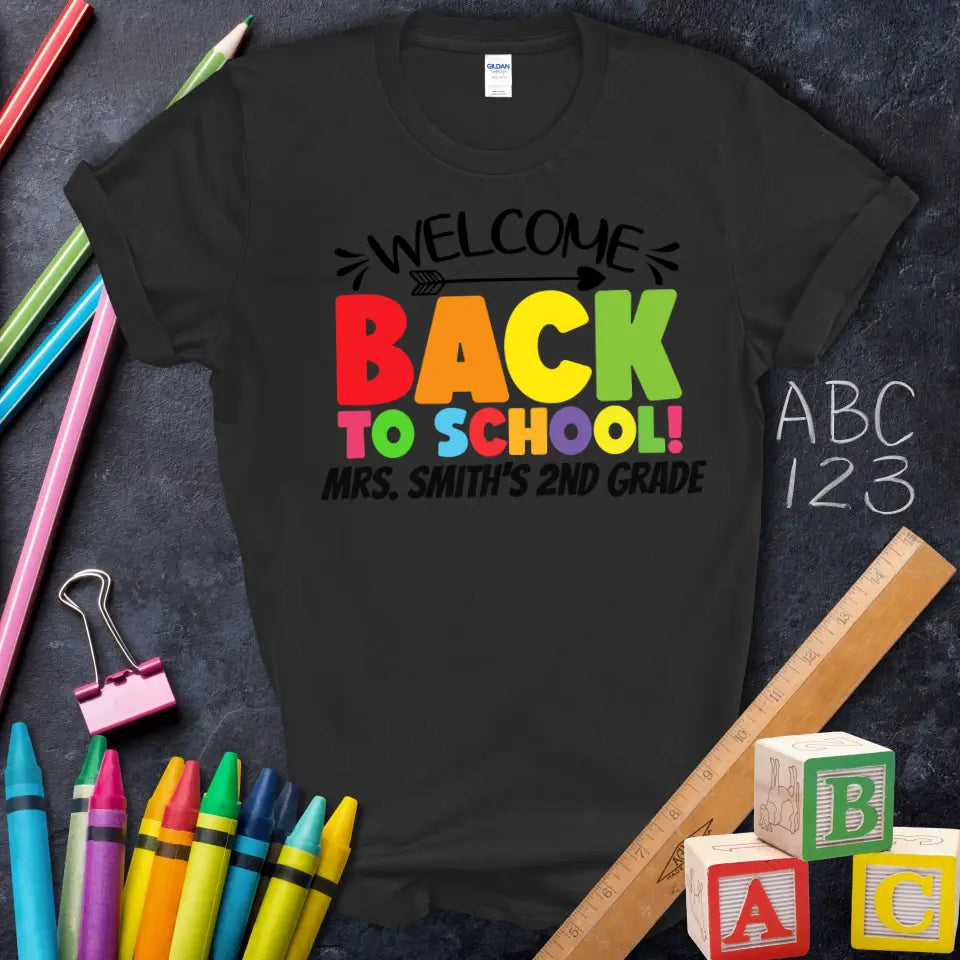 Welcome Back To School Rainbow Tee