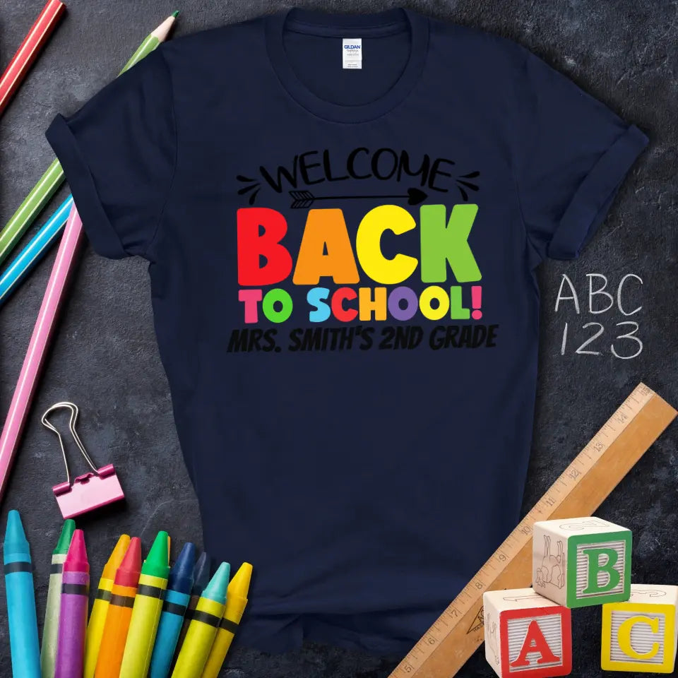 Welcome Back To School Rainbow Tee