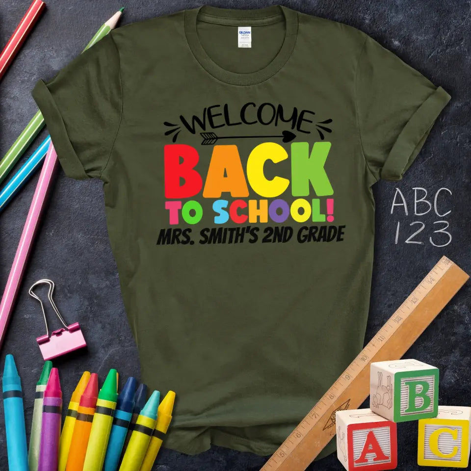 Welcome Back To School Rainbow Tee