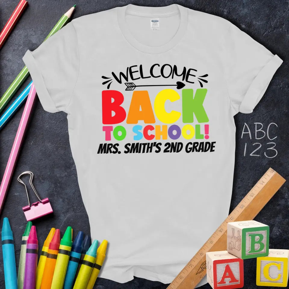 Welcome Back To School Rainbow Tee