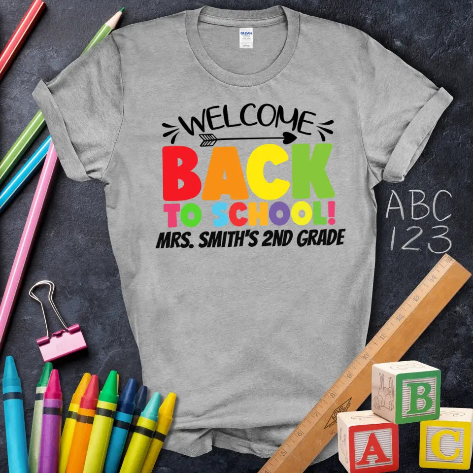 Welcome Back To School Rainbow Tee