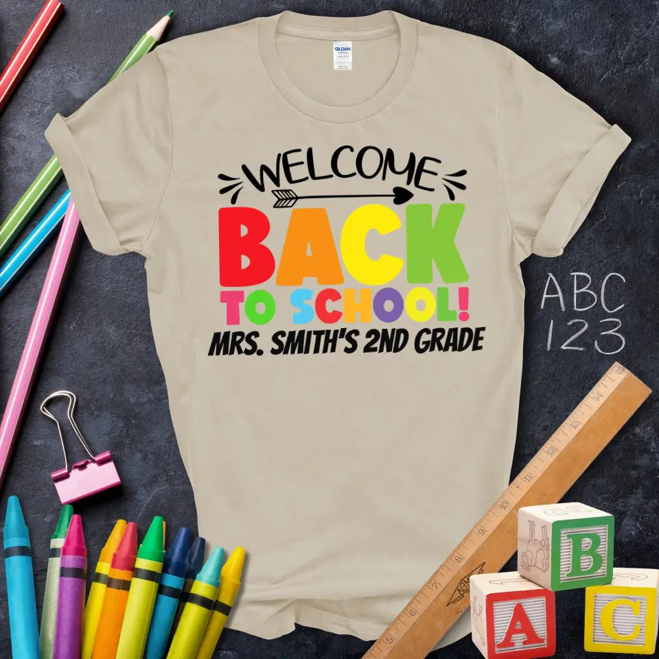 Welcome Back To School Rainbow Tee