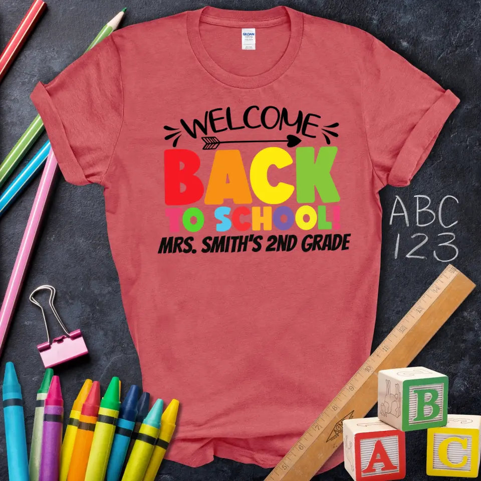 Welcome Back To School Rainbow Tee