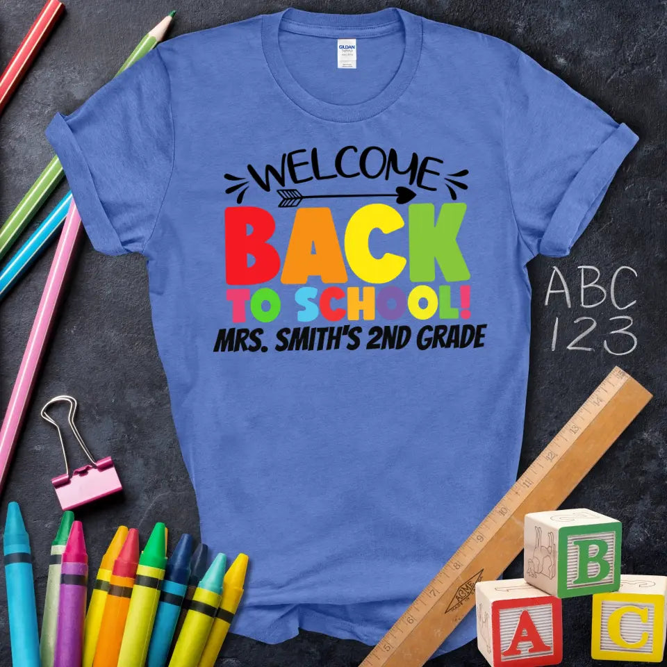 Welcome Back To School Rainbow Tee