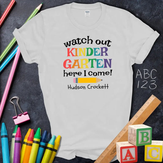 Colorful Kindergarten T-Shirt, Cute First Day Outfit