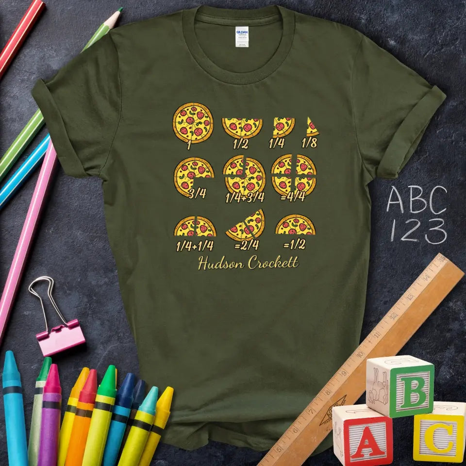 Fraction Pizza Math Fun Tee