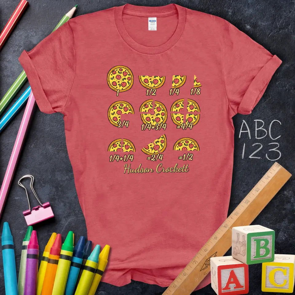 Fraction Pizza Math Fun Tee